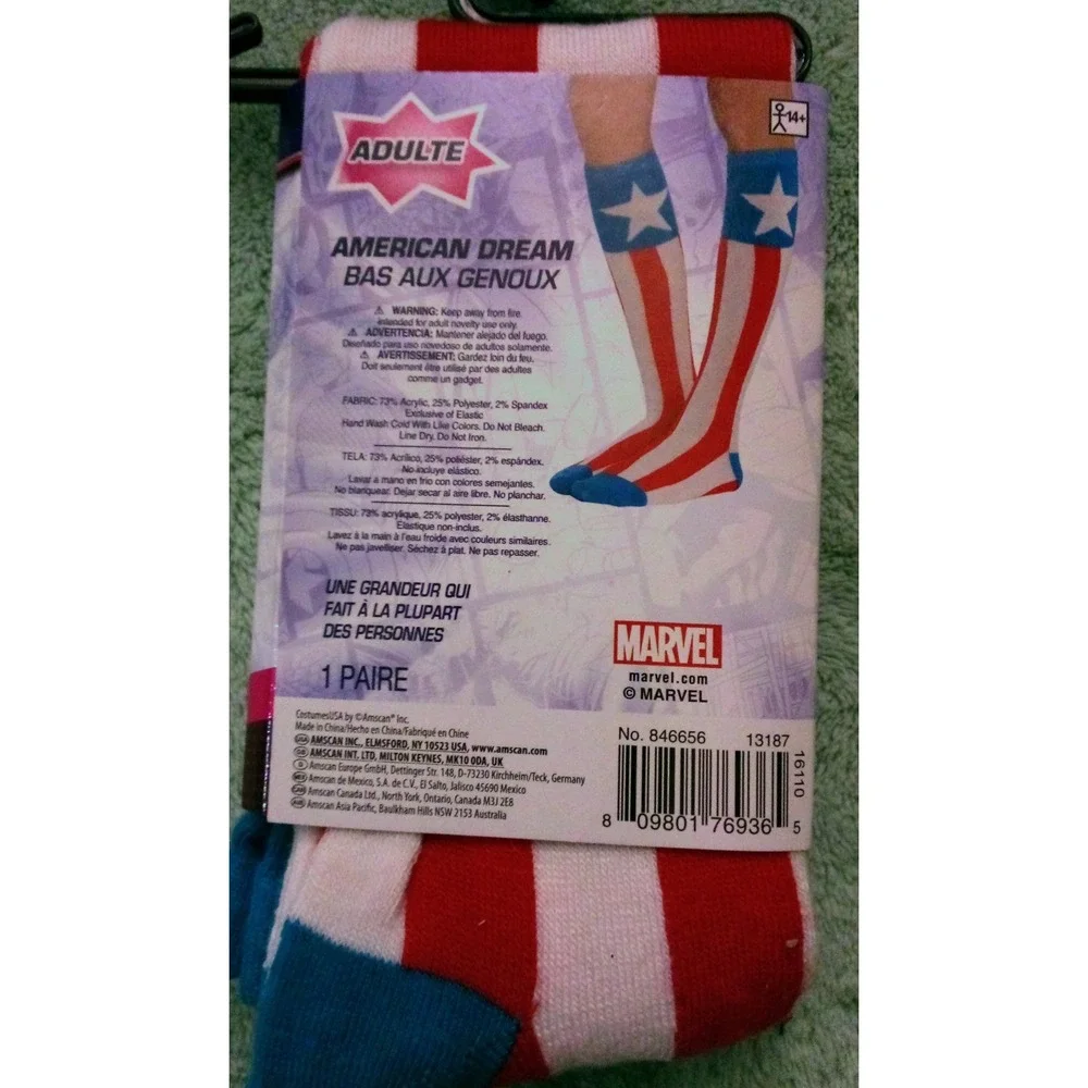 NEW Marvel Halloween Women's American Dream Knee Socks,‎ One Size